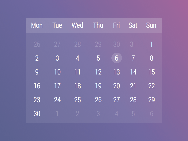 Minimal calendar