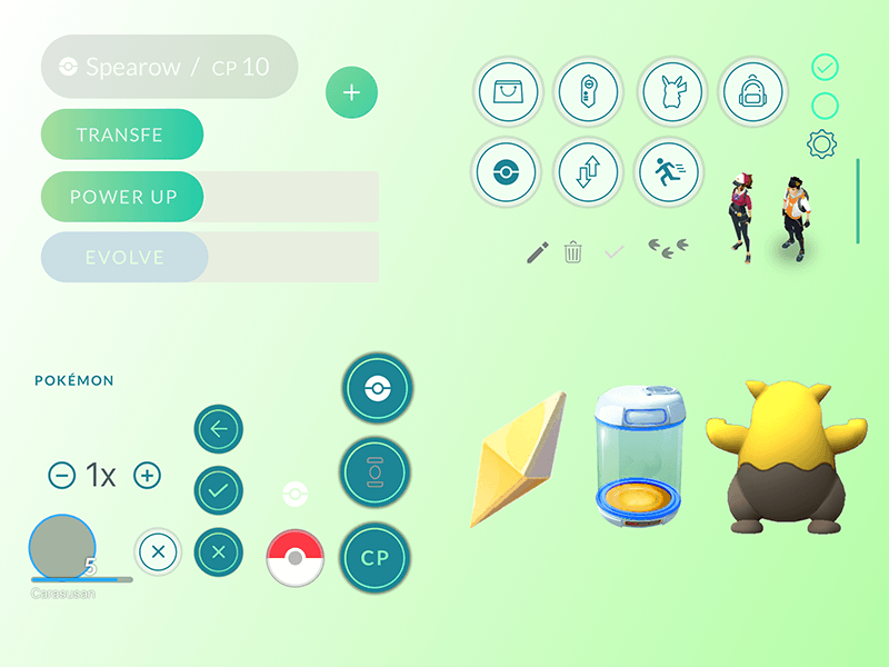 Pokemon Go Ui Elements Sketch Freebie Download Free Resource For Sketch Sketch App Sources