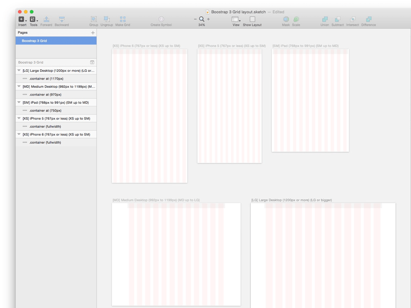 Bootstrap Grid Template Sketch Freebie Download Free Resource For Sketch Sketch App Sources