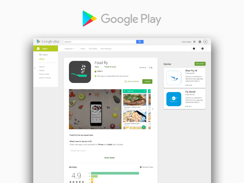 Android App Design Preview on Google Play