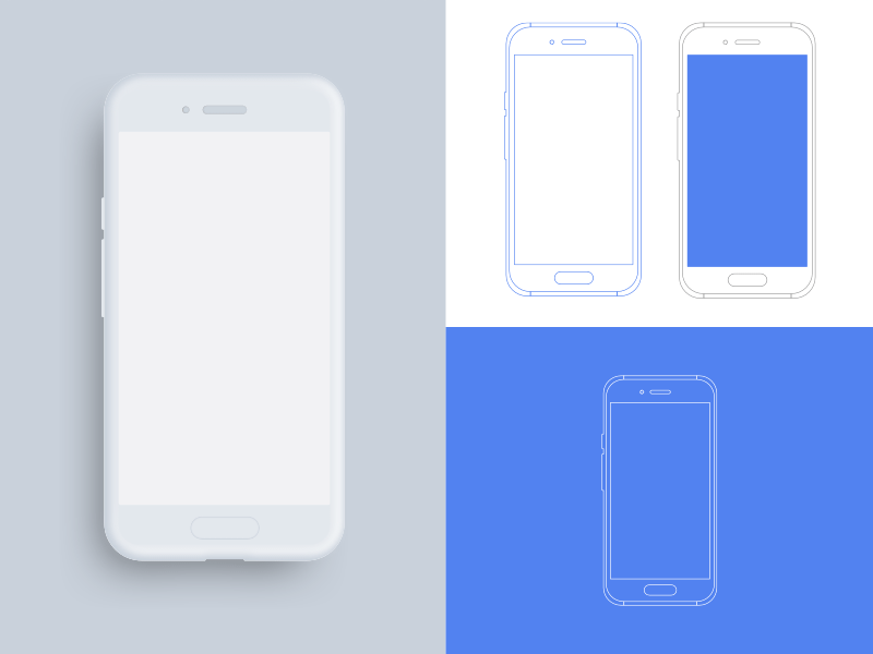 android device outlines mockup