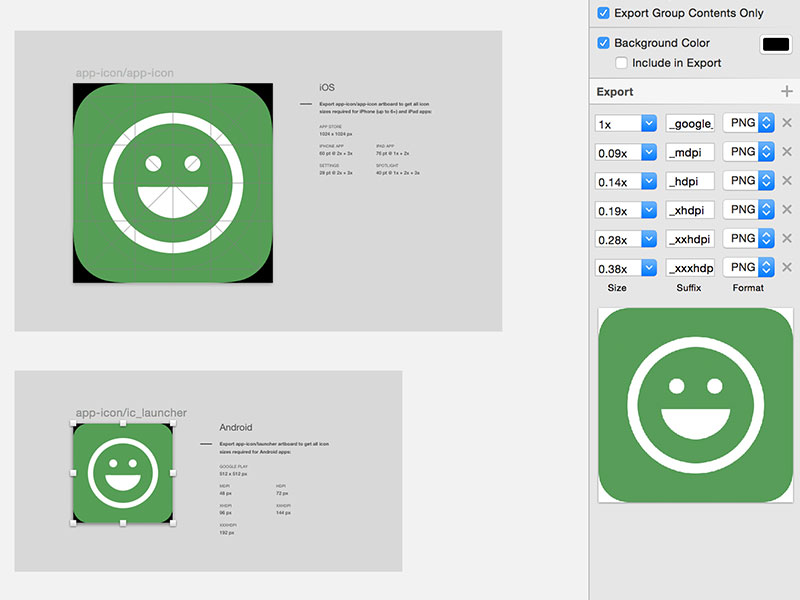 Smart Icon Export For Ios And Android Sketch Freebie