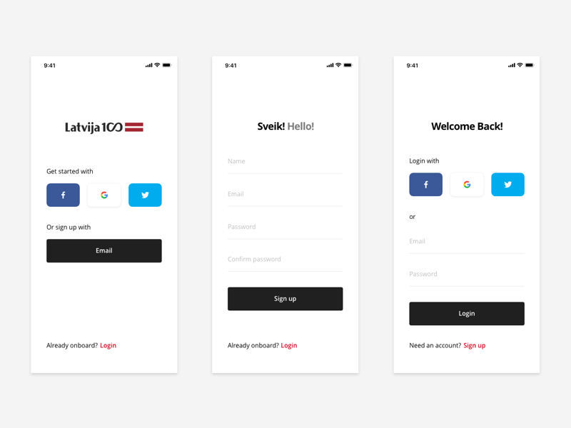 Onboarding Screens