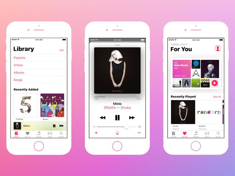 Mobile app inspiration example #401: Apple Music App