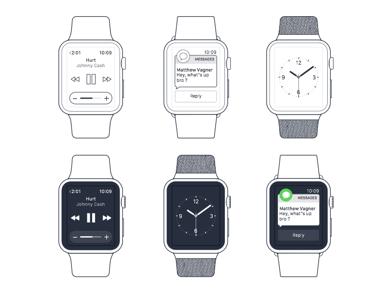 Wireframes idea #50: Apple Watch Wireframe