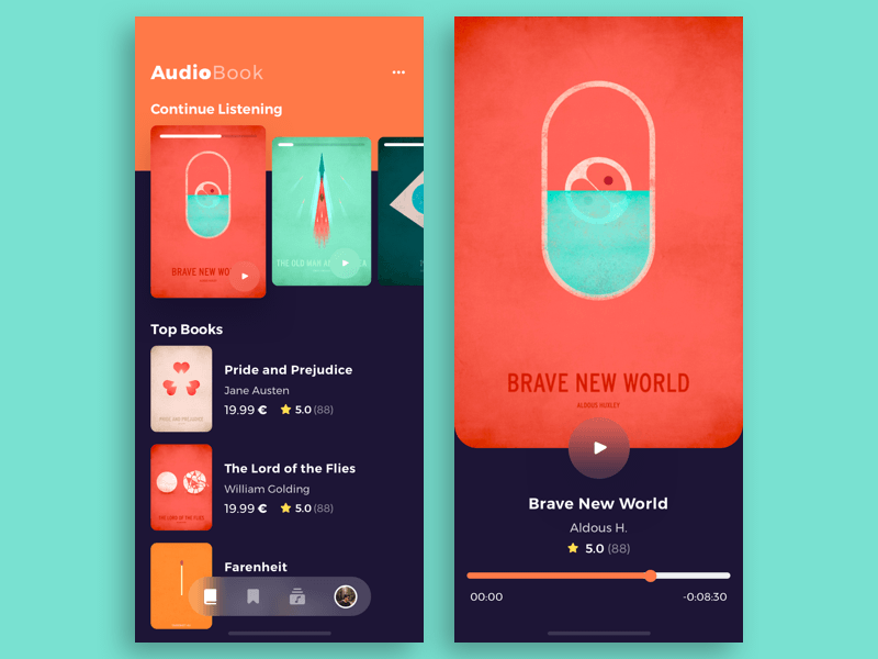 Audio Book App Concept