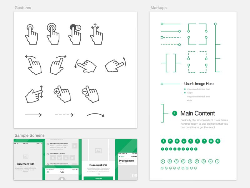 Basement iOS Wireframe Kit Sample