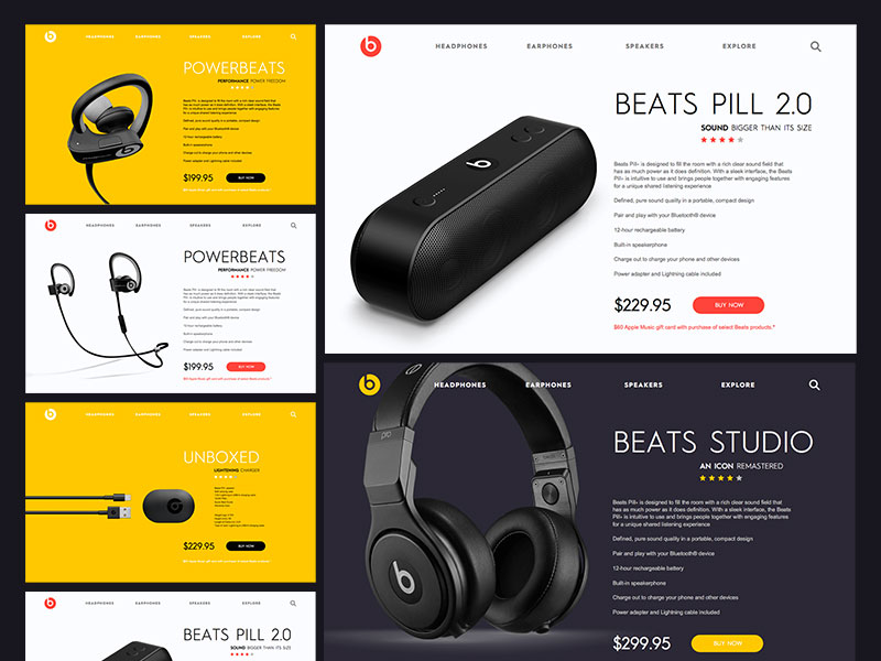 Beats - Product Template Sketch freebie free resource for Sketch - Sketch App Sources