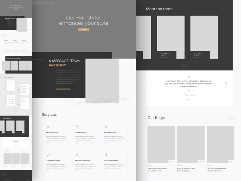 Beauty Salon Website Layout
