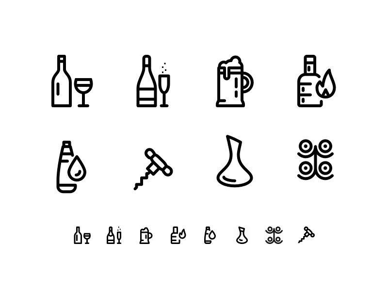 8 Wine and Beverage Icons