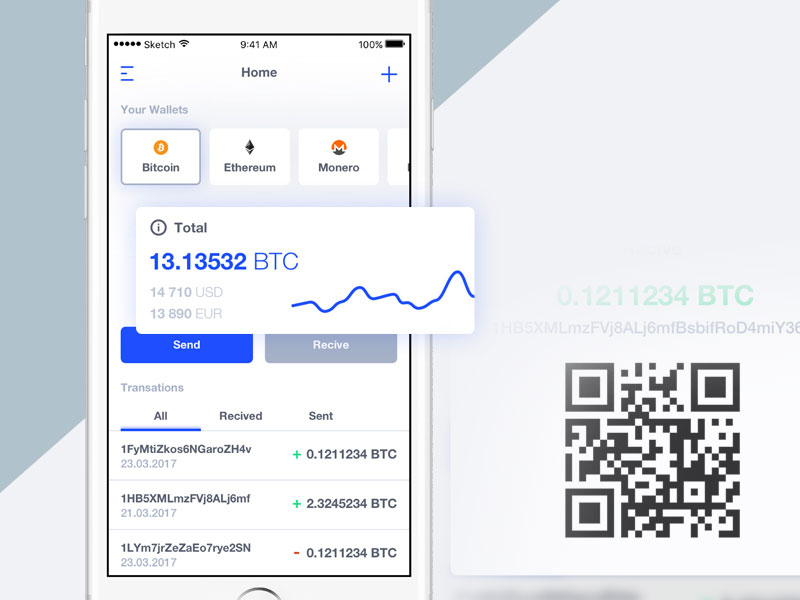 Bitcoin Wallet App Concept Sketch Freebie Download Free Resource - 