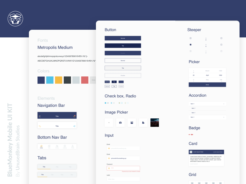 Blue Monkey Mobile UI Kit