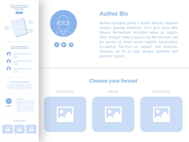 Book Landing Page Wireframe