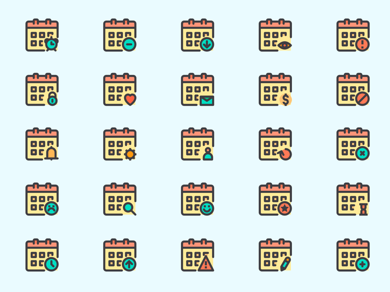 25 Calendar Icons