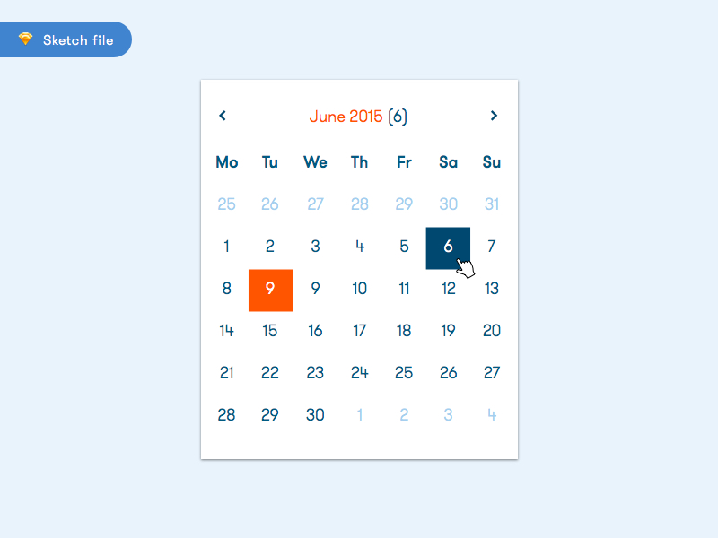 Calendar Sketch freebie - Download free resource for Sketch - Sketch App Sources
