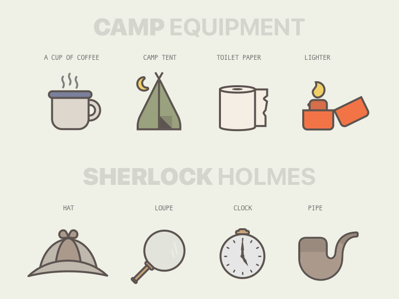 Camping Sherlock Holmes Icons