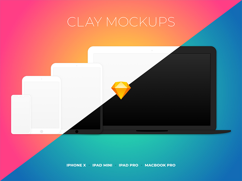 Black Clay Apple Devices Mockup Pack – Free Mockup Download