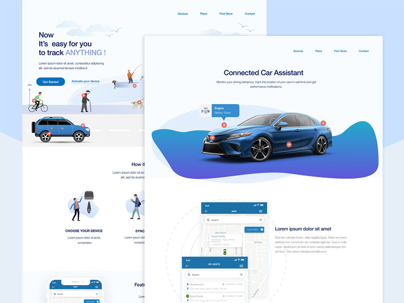 Connected Cars Landing Page