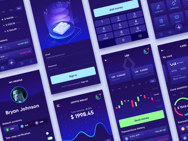 CRYPTO WALLET APP UI