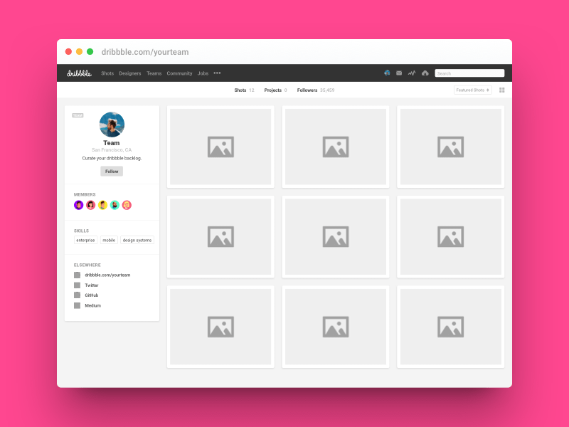 Preview Dribbble Profile 