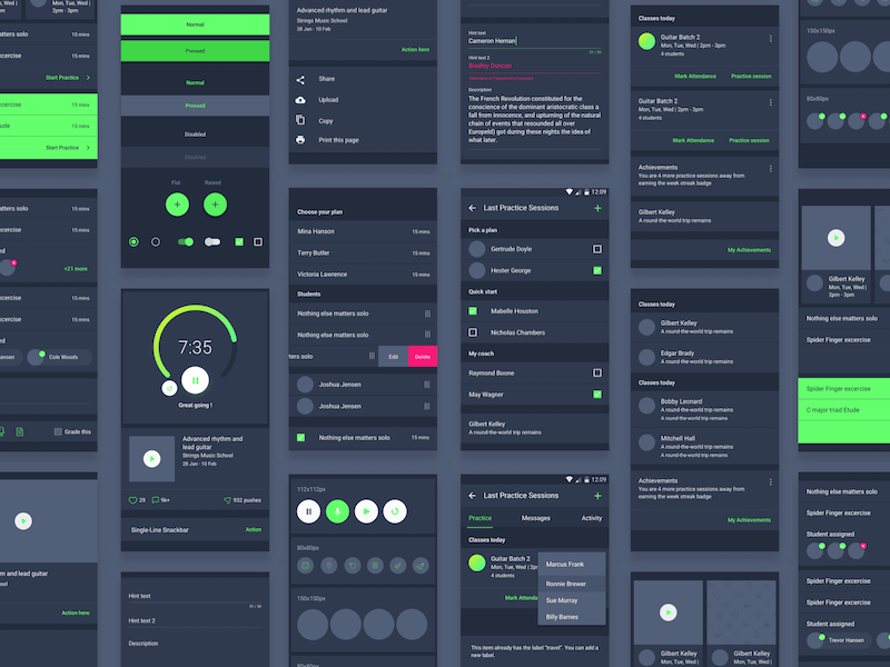 Flat Dark Gui Ui Kit Color Themes Ph