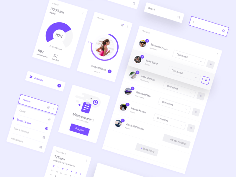 Fitness app A free UI kit for Sketch by Dhanish Gajjar  EpicPxls