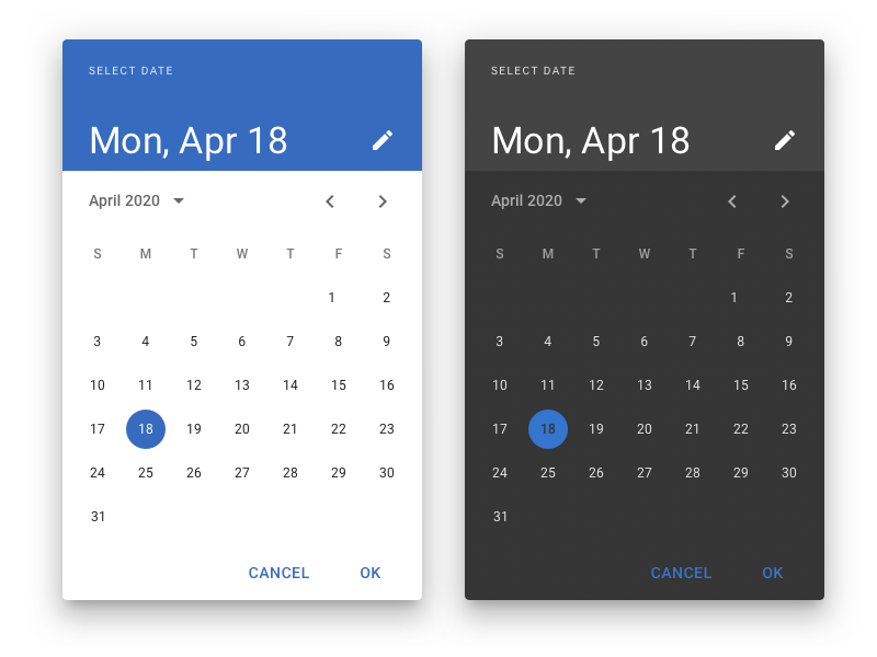 Date Picker Android Material Design