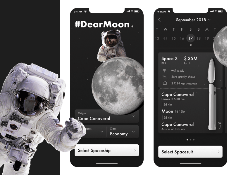 Space Travel App Concept