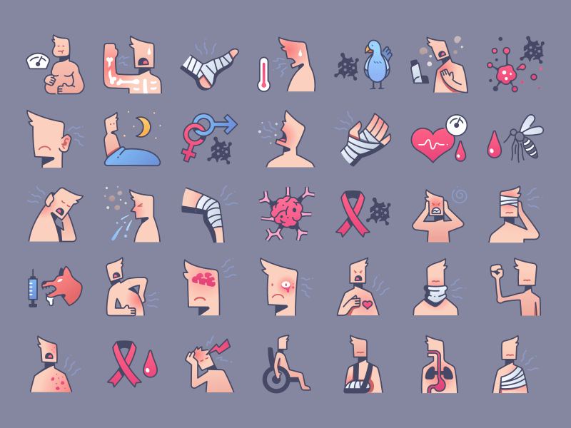 Injury Icon Set