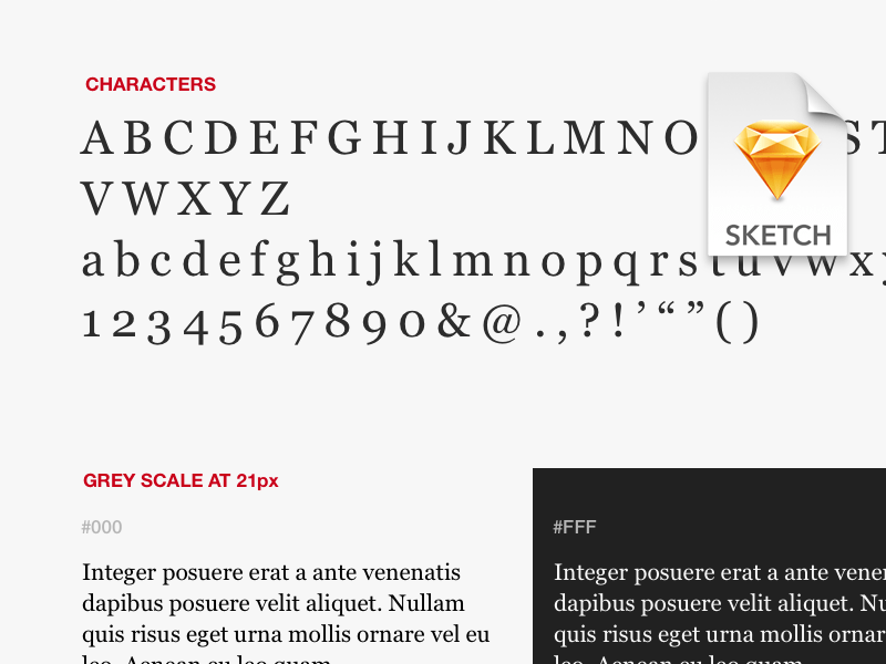 Font Specimen for Sketch