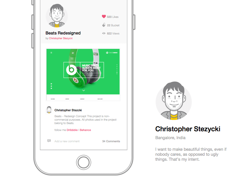 Dribbble App Concept