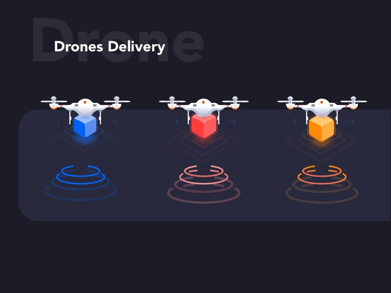 Drones Illustrations for Delivery App