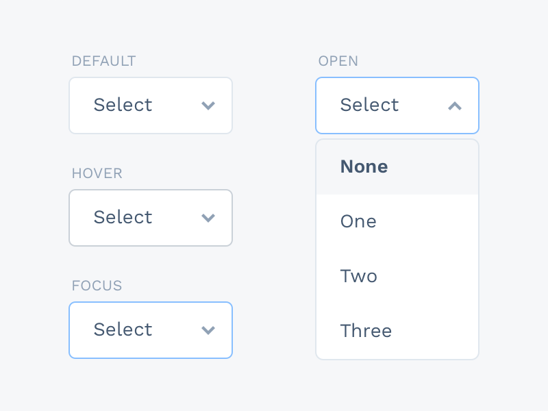 Contact Page screen design idea #372: Dropdown Style