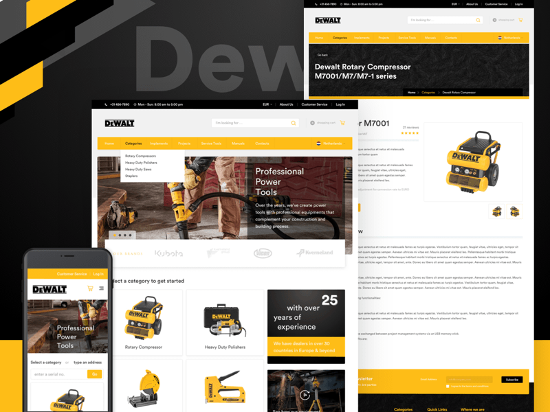 DeWalt Concept Ecommerce Website Sketch freebie Download free