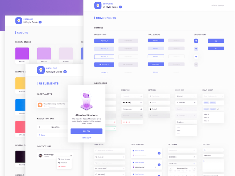 Eggplore Ui Style Guide Sketch Freebie Download Free Resource For Sketch Sketch App Sources