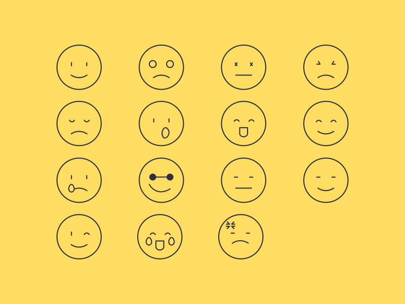15 Outline Emoji Icons