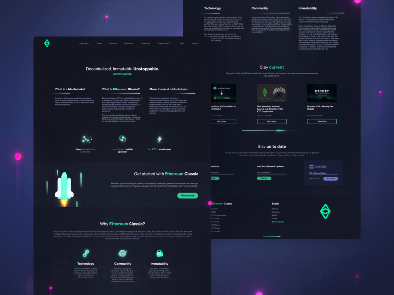 Etherium Classic Concept Landing Page