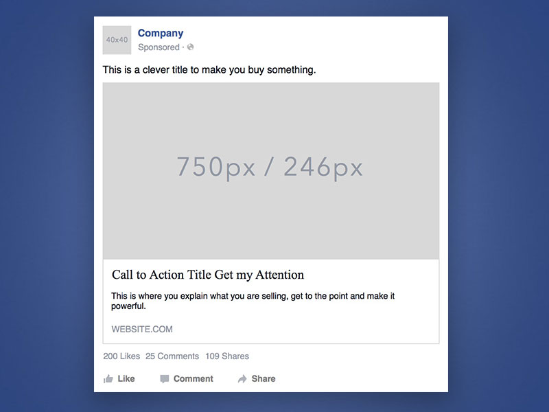Facebook Desktop Ad Template