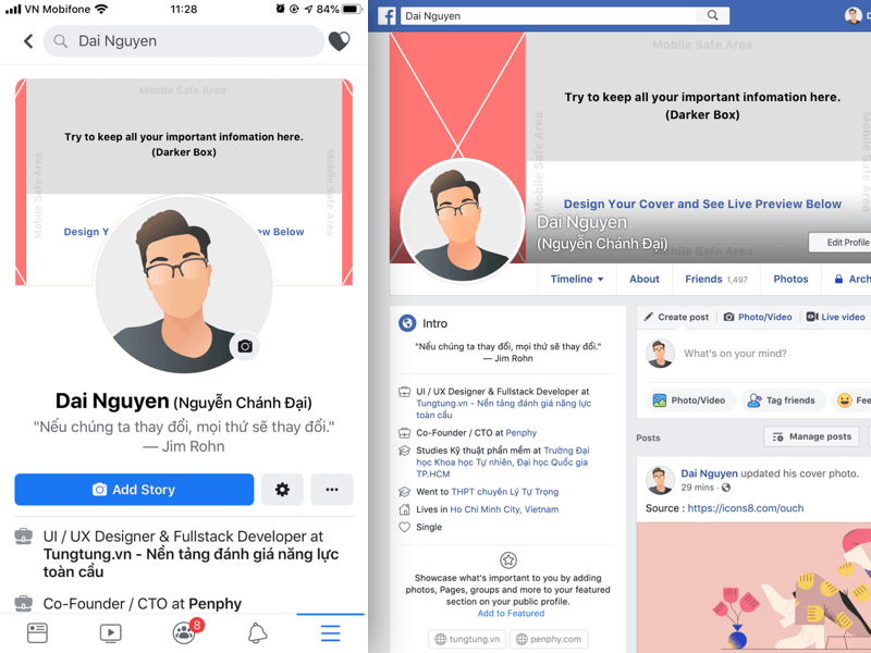 new facebook profile design