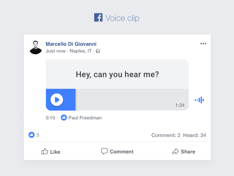 Facebook Voice Clip