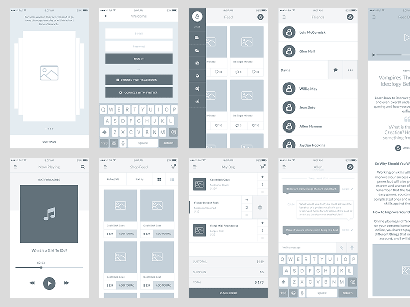 Field Wireframe Sample