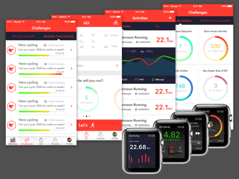 Exercise App Concept Sketch freebie  Download free resource for Sketch  Sketch  App Sources