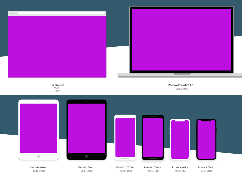 Flat Device Mockups Freebie  Download Sketch Resource  Sketch Repo