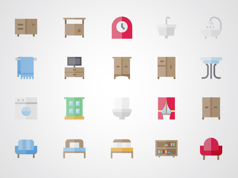 Flat Furniture Icons