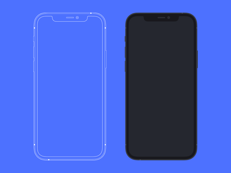 iPhone mockup #62: iPhone 12 Pro Mockup - Flat and Outlined