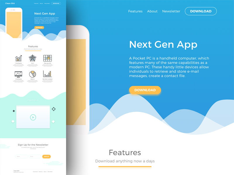 Flat App Landing Page