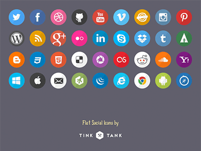 Flat Social Icons