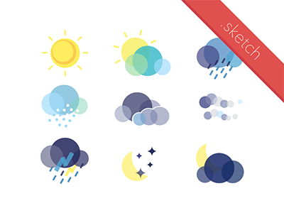 Flat Weather Icon Set