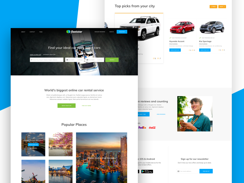 Fleetster Website Concept