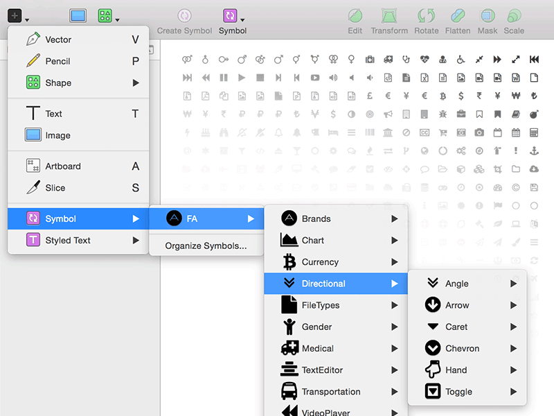 Font Awesome Sketch Symbols